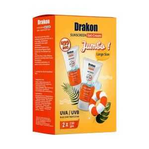 Drakon Sunscreen gel Dry Touch Jumbo SPF 50+ (150 ML X2 ) Promo pack